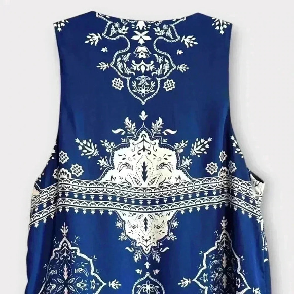 NWOT  Lovers + Friends Temple Scarf Print Lace-Up Boho Chic Mini Dress – Size XS - Picture 10 of 14